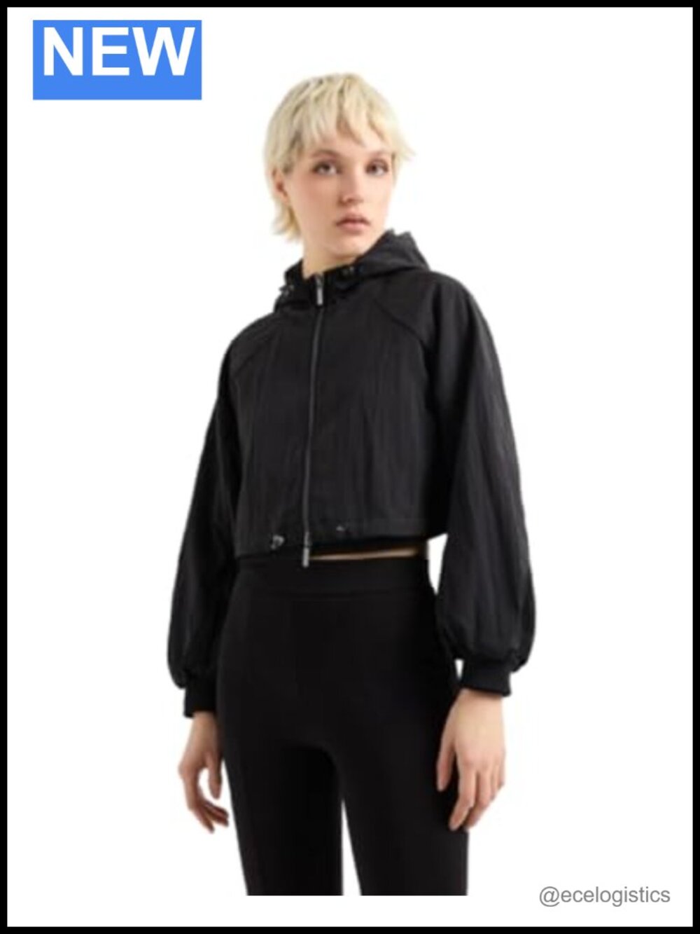Cropped Windbreaker Jacket with Hood Water Resistant Zip Up Lightweight